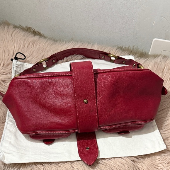 RARE Marc Jacobs Adina Leather Saddle Shoulder Bag red medium - Picture 6 of 12